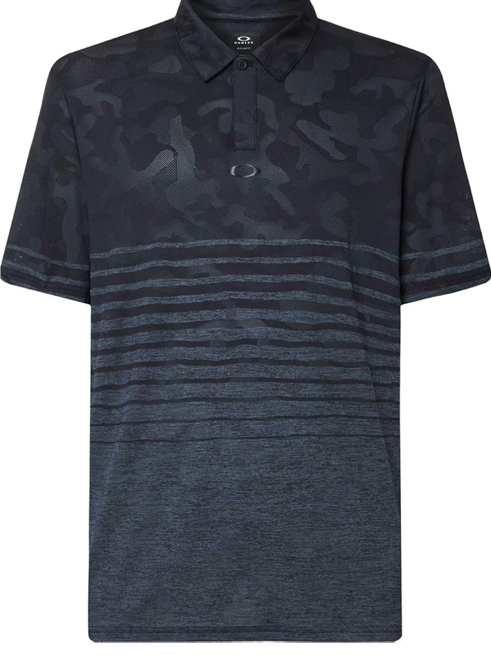Oakley Men's Black Camo Stripe Polo golf shirt XXL
